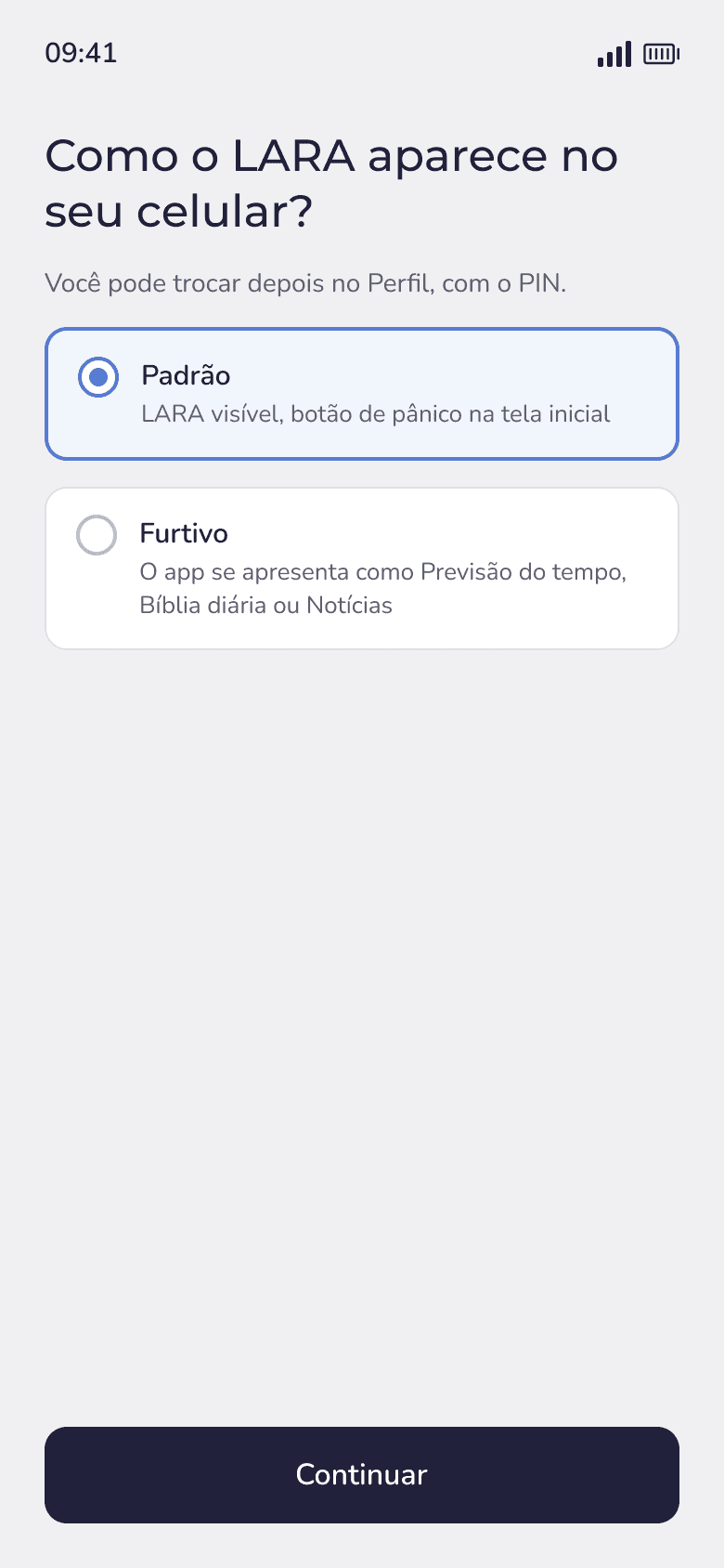 Tela "Modo de uso" do app LARA